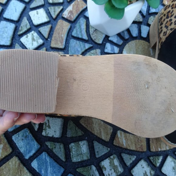 Women's Black/Animal Print Booties Size 9 - Picture 3 of 3